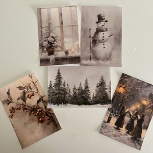 Unframed Christmas themed canvas Prints Winter Art Set high quality